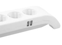 S-link SPG3041 2m 2xUSB=2.4a 3G1.5mm2 900 Joule 4'lü Akım Korumalı Beyaz Priz - 1